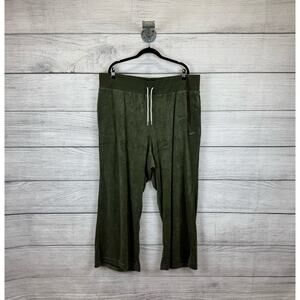 Nike Plus Size Army Green Terry Cloth Wide Leg Drawstring Sweatpants Size 3X